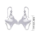 Small Manta Ray Silver Earrings TER1874 - Earrings