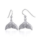 Celtic Knotwork Whale Tail Silver Earrings TER1929 - Earrings