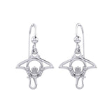 The Manta Ray Silver Earrings with Claddagh Symbol TER2167