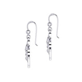 The Manta Ray Silver Earrings with Claddagh Symbol TER2167