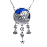 Sea Turtle Necklace with Navy Blue Enamel by Ted Andrews TNC070 - Jewelry