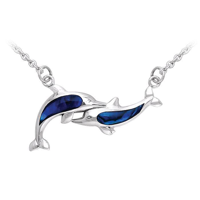 Twin Dolphins Sterling Silver Necklace TNC075 - Necklaces