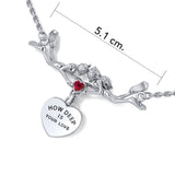 Freedivers Sterling Silver Gemstone Necklace with Dangling Heart TNC440