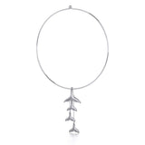 Dangling Silver Whale Tails Fashion Necklace TNC480 - Necklace