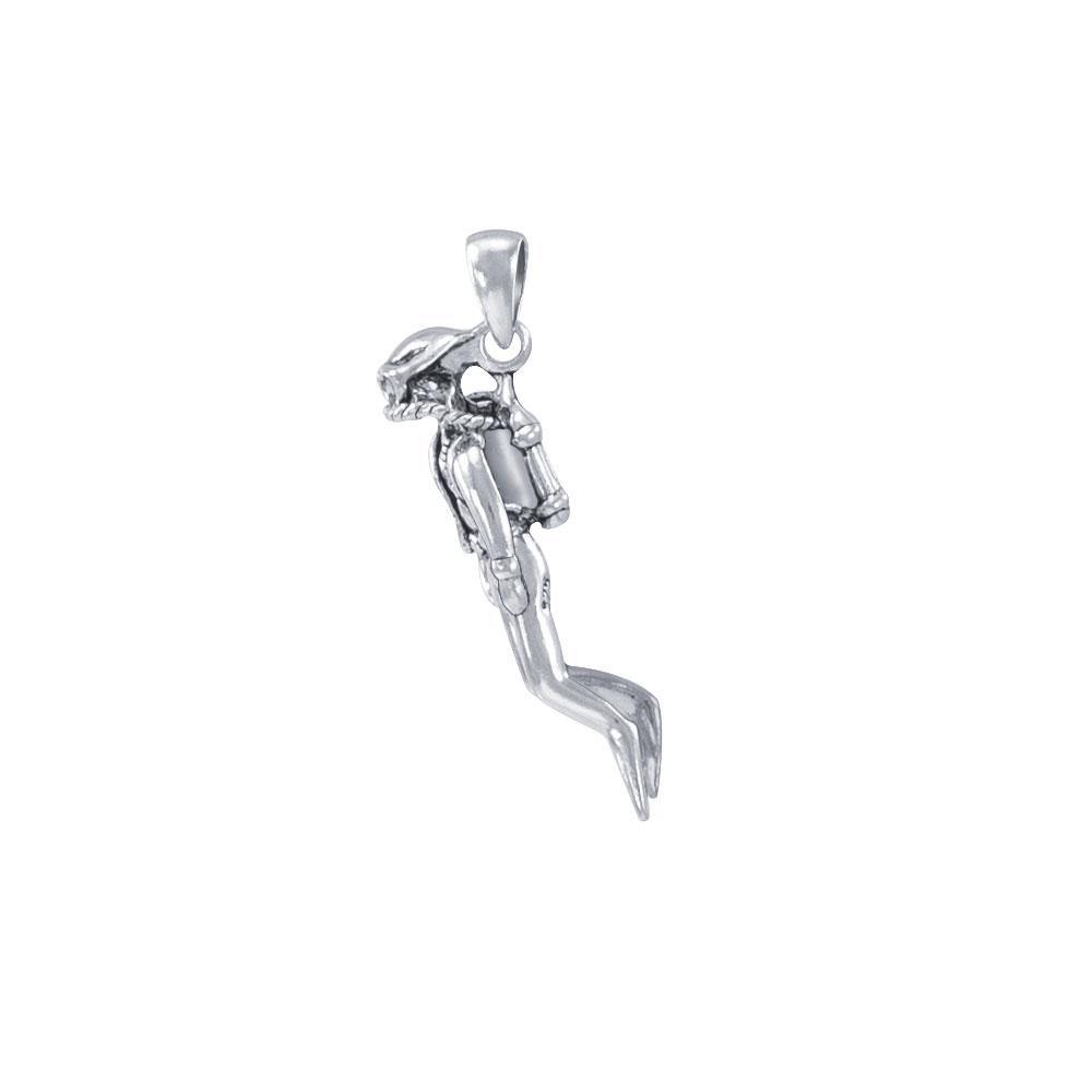 Scuba Diver Sterling Silver Pendant TP019 - Pendants