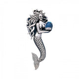 Mermaid with Gem Sterling Silver Pendant TP1025 - Pendants