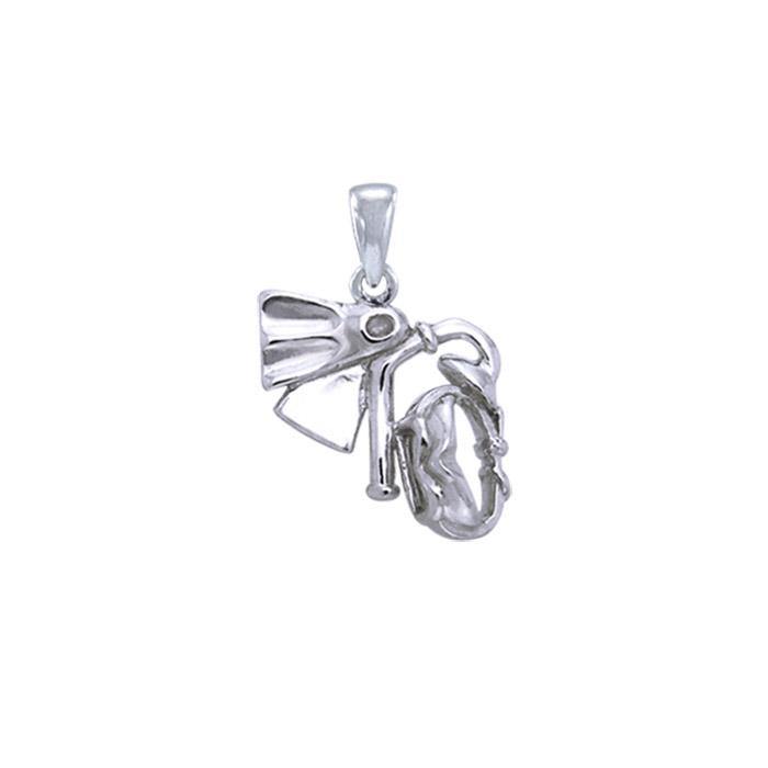 DIVE Mask and Fin Sterling Silver Pendant TP1260 - Pendants