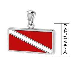 Dive Flag Sterling Silver Pendant TP1362 - Pendants
