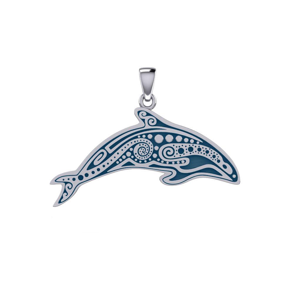 In the Dolphin's world of kind and calm ~ Sterling Silver Pendant TP1374