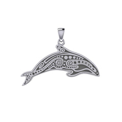 In the Dolphin's world of kind and calm ~ Sterling Silver Pendant TP1374 - Pendant