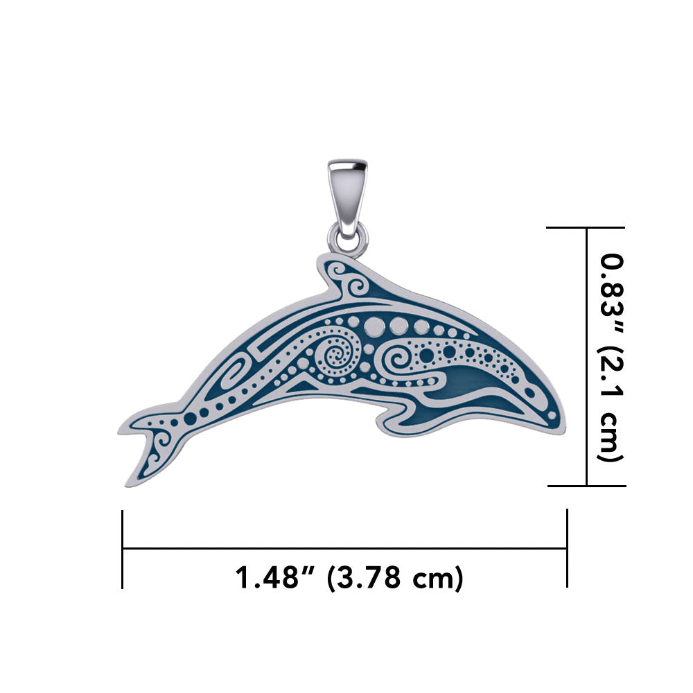 In the Dolphin's world of kind and calm ~ Sterling Silver Pendant TP1374