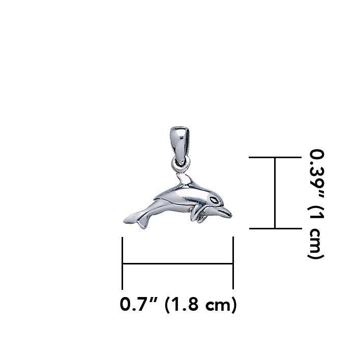 Small Dolphin Sterling Silver Pendant TP2325 - Pendants