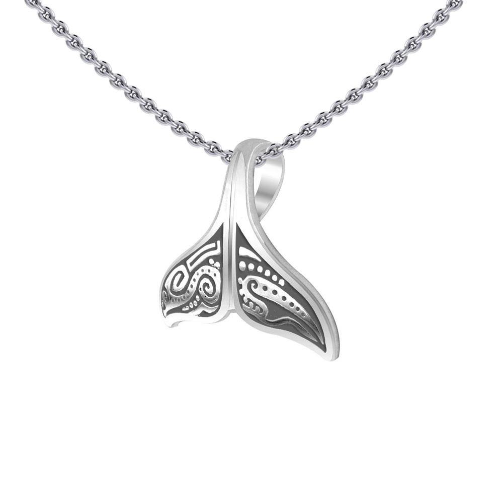 Aboriginal Inspired Sterling Silver Whale Tail Pendant TP2327 - Pendant