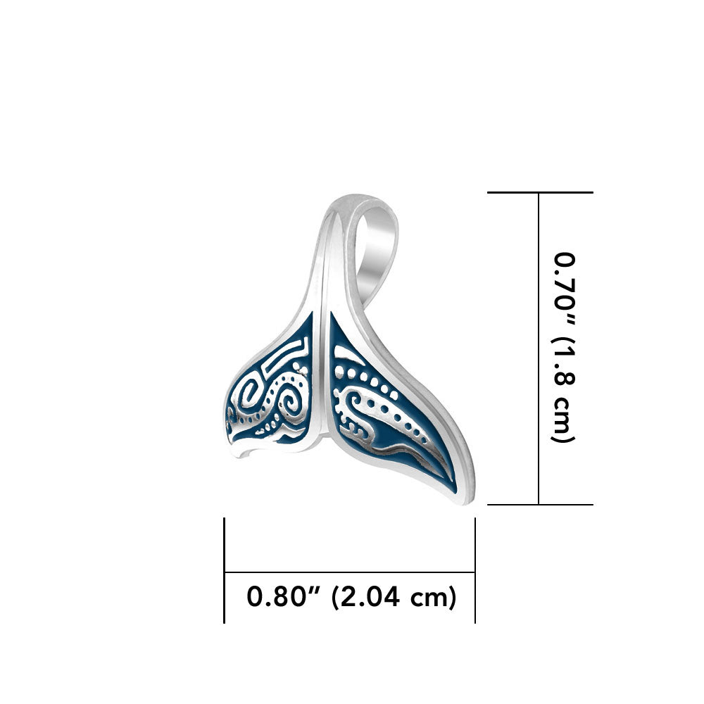 Aboriginal Inspired Sterling Silver Whale Tail Pendant TP2327
