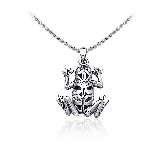 Knotwork Frog Silver Pendant TP2510 - Jewelry
