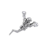 Sport Diver With Pearl Sterling Silver Pendant TP2680 - Pendants