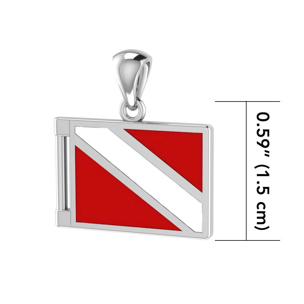 Dive Flag Sterling Silver Pendant TP2705 - Pendants