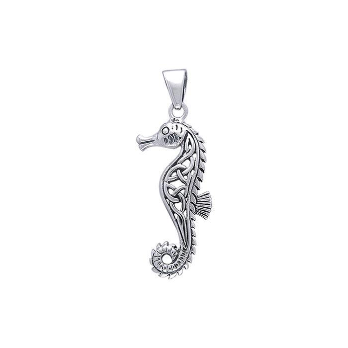Celtic Seahorse Sterling Silver Pendant TPD055 - Pendants