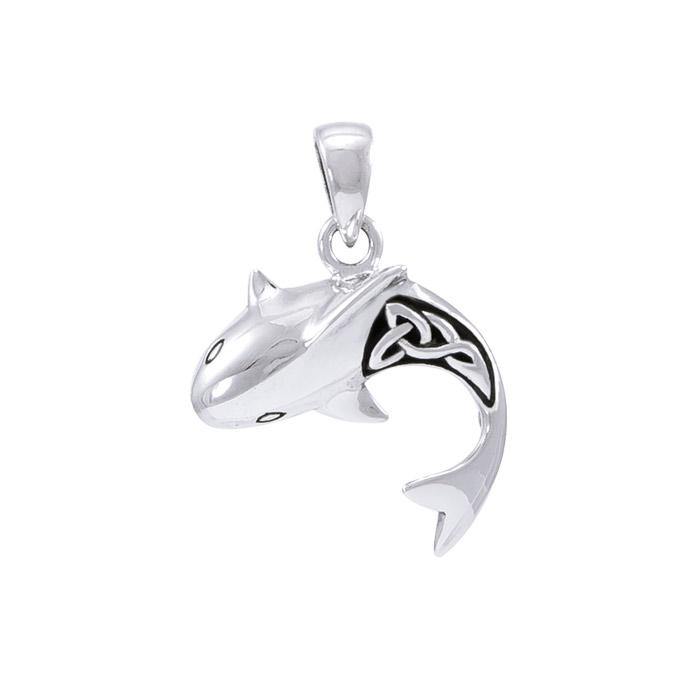 Celtic Shark Sterling Silver Pendant TPD066 - Pendants