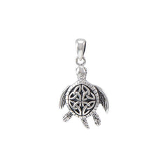 Celtic Sea Turtle Sterling Silver Pendant TPD082 - Pendants