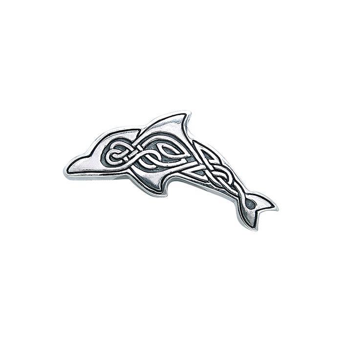 Celtic Dolphin Sterling Silver Pendant TPD084 - Pendants