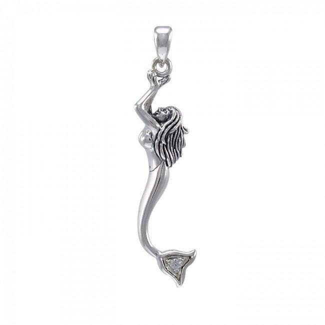 Mermaid Dancing Sterling Silver Pendant TPD3626 - Pendants