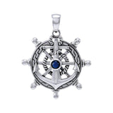 Anchor with Gemstone Sterling Silver Pendant TPD4050 - Pendants