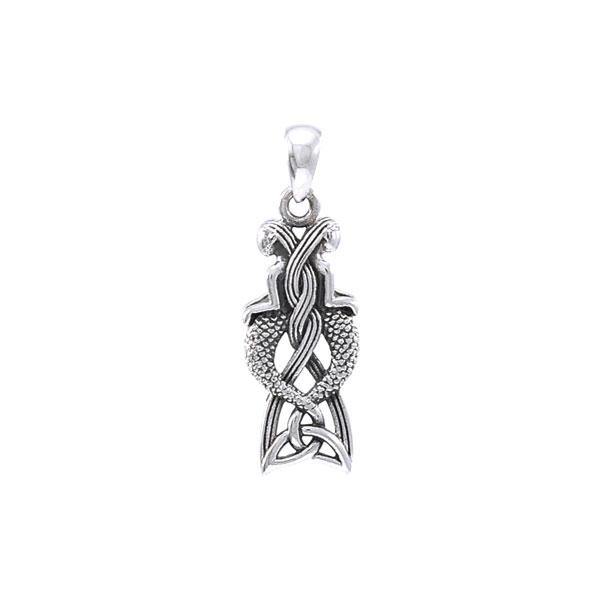 Celtic Mermaid Goddess Sterling Silver Pendant TPD4153 - Pendant