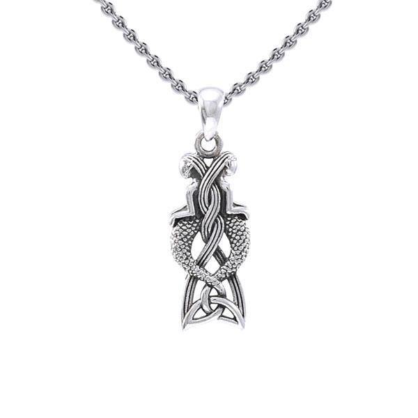 Celtic Mermaid Goddess Sterling Silver Pendant TPD4153 - Pendant