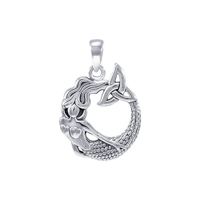 Mermaid with Trinity Knot Sterling Silver Pendant TPD4154 - Pendants