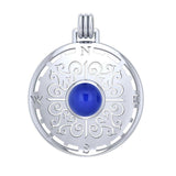 Compass Rose Sterling Silver Pendant with Gemstone TPD4210 - Pendants