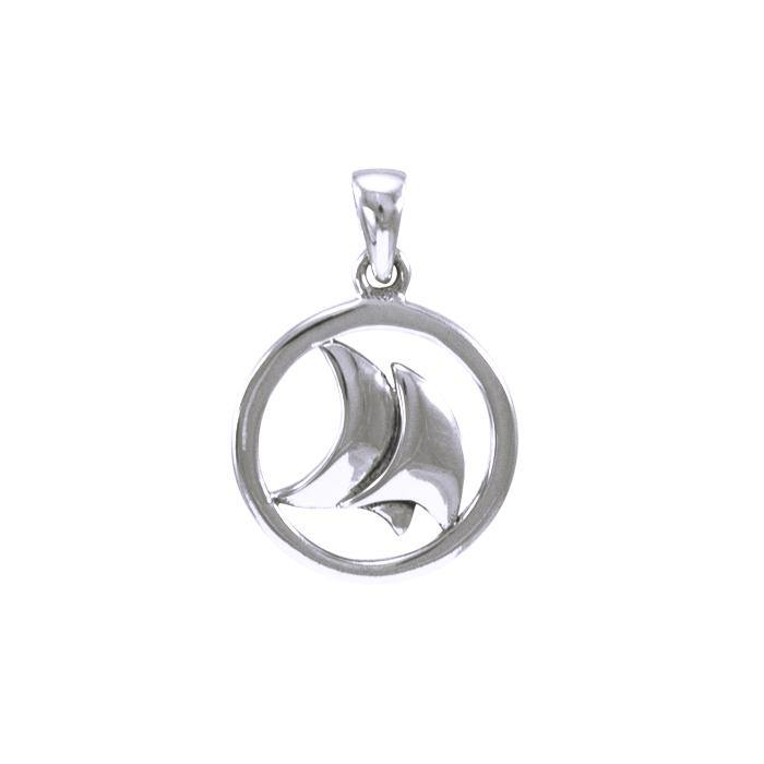 Double Whale Tail Sterling Silver Pendant TPD4419 - Pendants