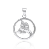 Double Whale Tail Sterling Silver Pendant TPD4421 - Pendants