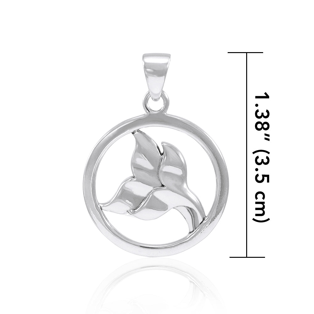 Double Whale Tail Sterling Silver Pendant TPD4421 - Pendants