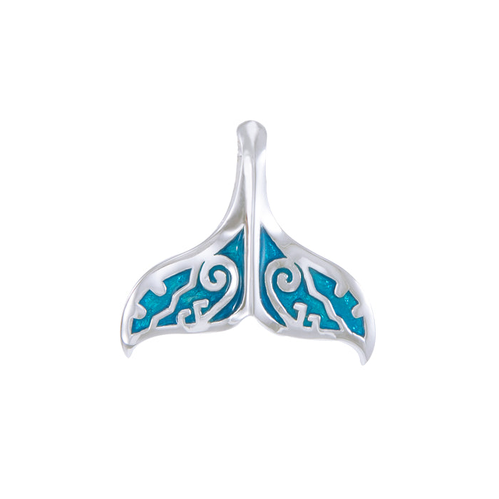 Whale Tail with Enamel Sterling Silver Pendant TPD4902 - Pendants