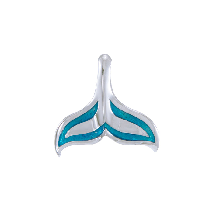 Whale Tail with Enamel Sterling Silver Pendant TPD4903 - Pendants