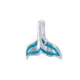 Whale Tail with Enamel Sterling Silver Pendant TPD4903 - Pendants