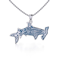 Aboriginal Hammerhead Shark Sterling Silver Pendant TPD4908
