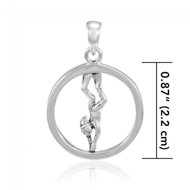 Round Female Free Diver Sterling Silver Pendant TPD4935 - Pendants