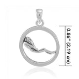 Round Female Free Diver Sterling Silver Pendant TPD4936 - Pendants