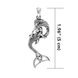 Mermaid Goddess with Trinity Knot Sterling Silver Pendant TPD4937 - Pendants