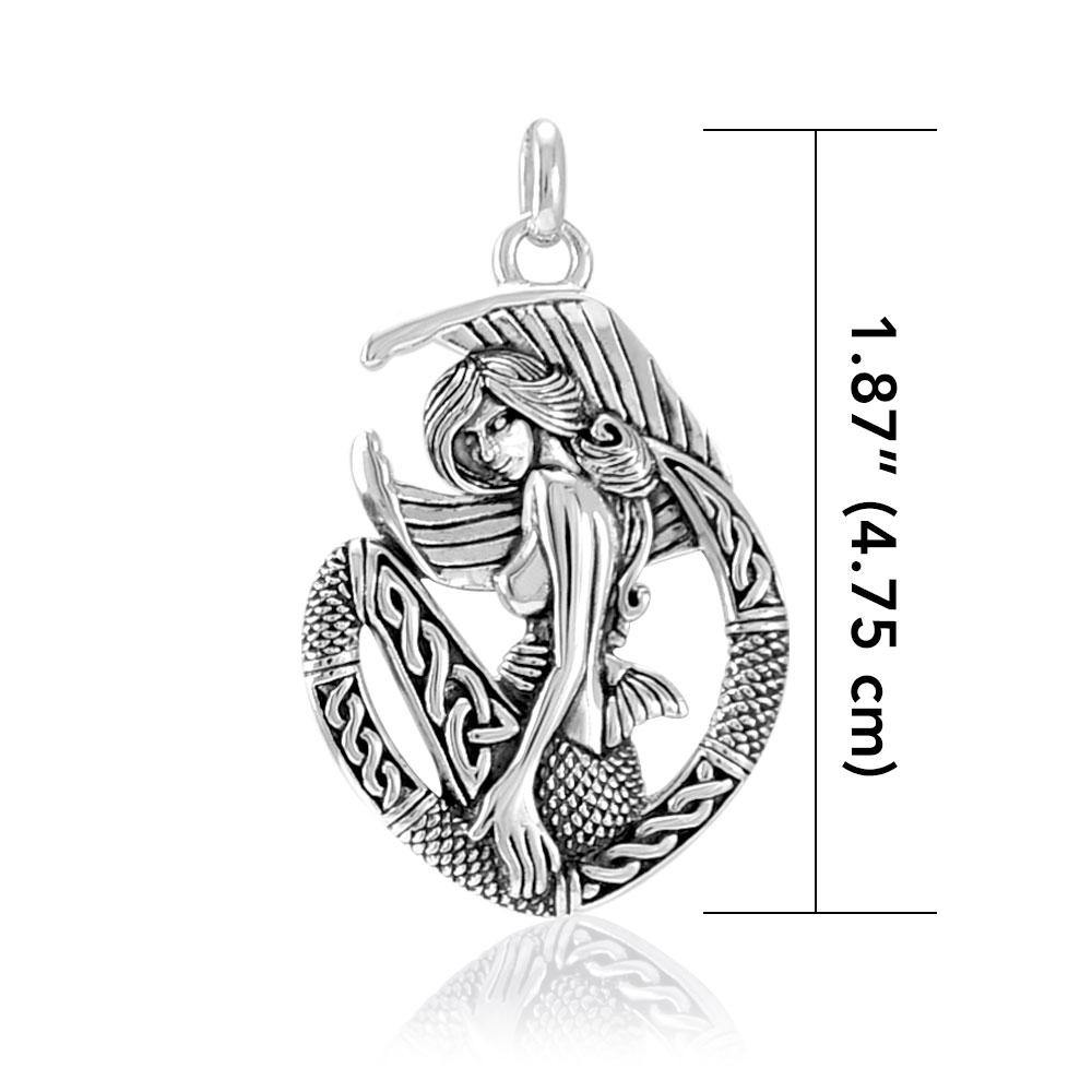 Celtic Mermaid Goddess Sterling Silver Pendant TPD4940 - Pendants
