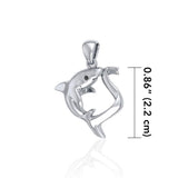Big Eye Thresher Shark Sterling Silver With Gemstones Pendant TPD5064 - Pendants