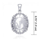 Mermaid Sterling Silver Pendant with Clear Quartz TPD5127 - Pendants