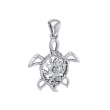 The elegant charm of the ocean ~ Sterling Silver Sea Turtle Filigree Pendant Jewelry TPD5138 - Pendants
