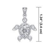 One meaningful step at a time ~ Sterling Silver Sea Turtle Filigree Pendant Jewelry TPD5139 - Pendants