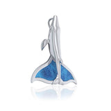 Sterling Silver Mike Whale Tail Pendant with Enamel TPD5178 - Pendant