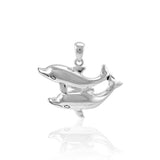 Double Dolphin Silver Pendant TPD5201 - Pendant