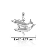 Double Dolphin Silver Pendant TPD5201 - Pendant