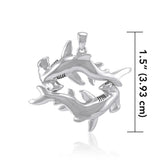 Double Hammerhead Shark Lovers Silver Pendant TPD5203 - Pendant